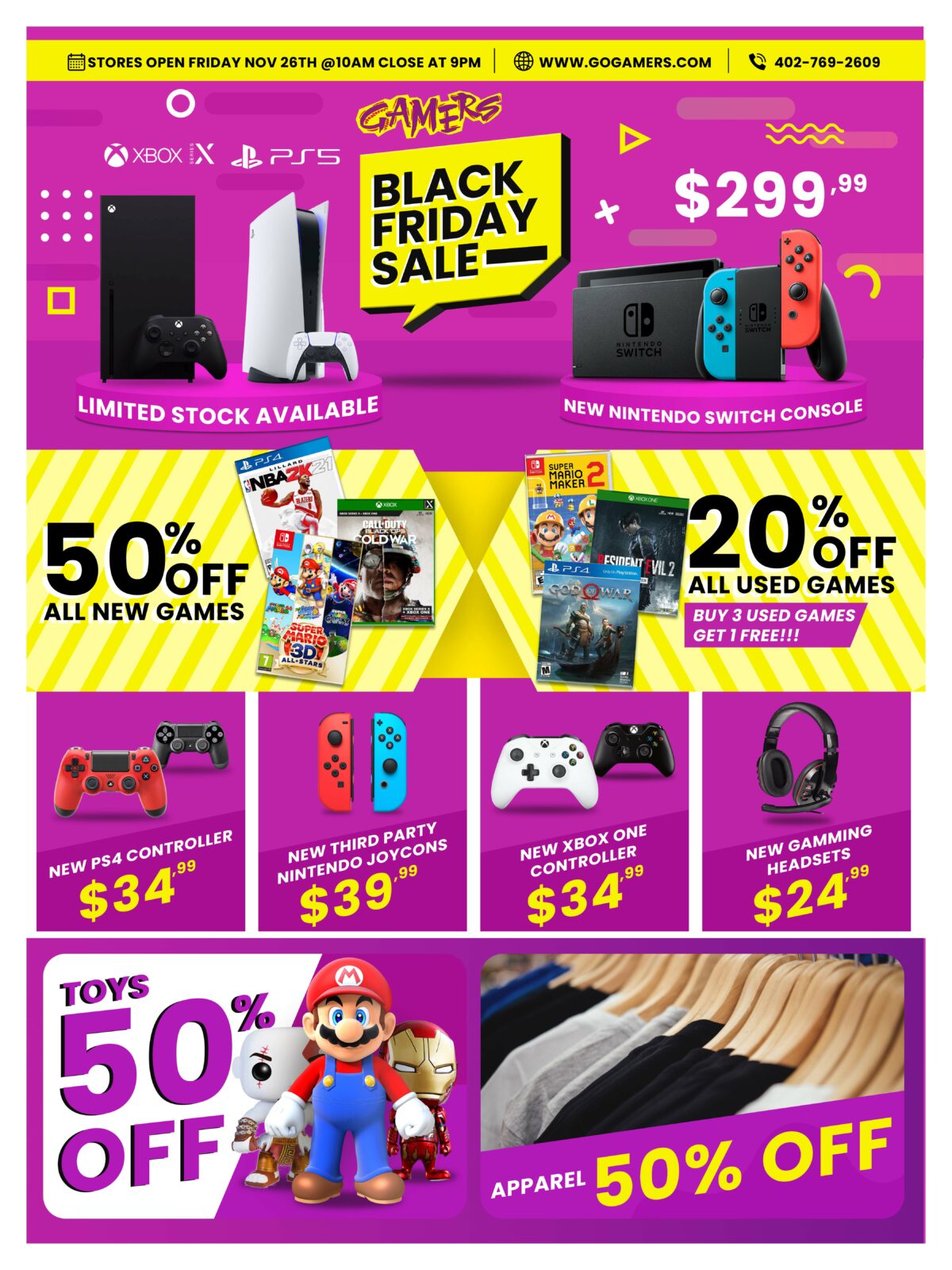Gamers Video Game Store Black Friday Sale 2021